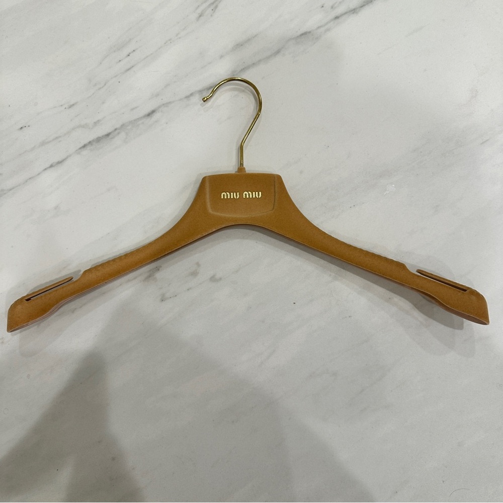 Miu Miu Tan velvet Hanger with Gold Hook - Picture 2 of 4